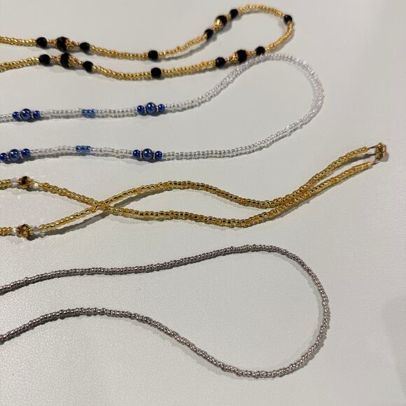 Mixed Lot of 4 Handmade Beaded Lanyard Badge Holders, Glass, Pearls - Picture 2 of 6